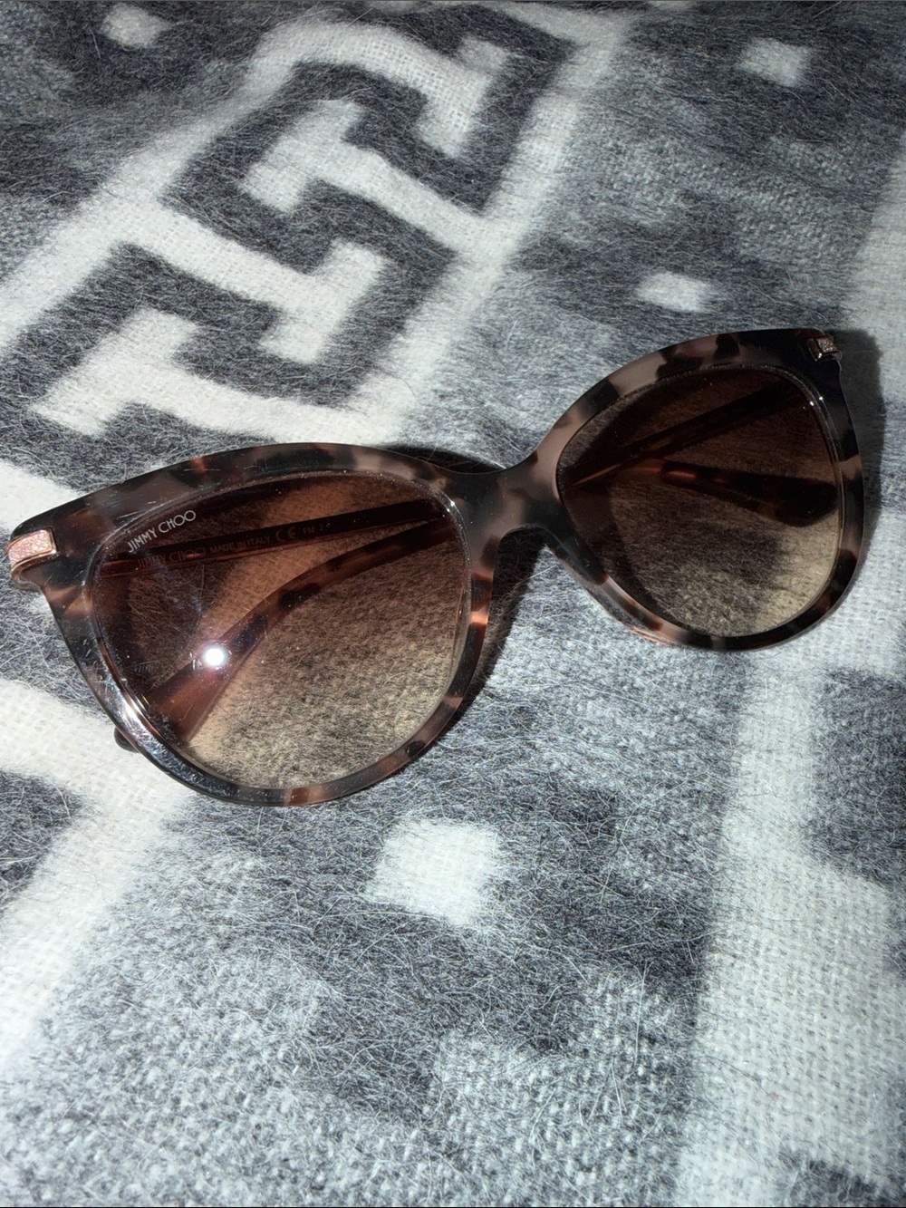 Jimmy Choo Tortoiseshell Brown Gradient Cat-Eye Sunglasses